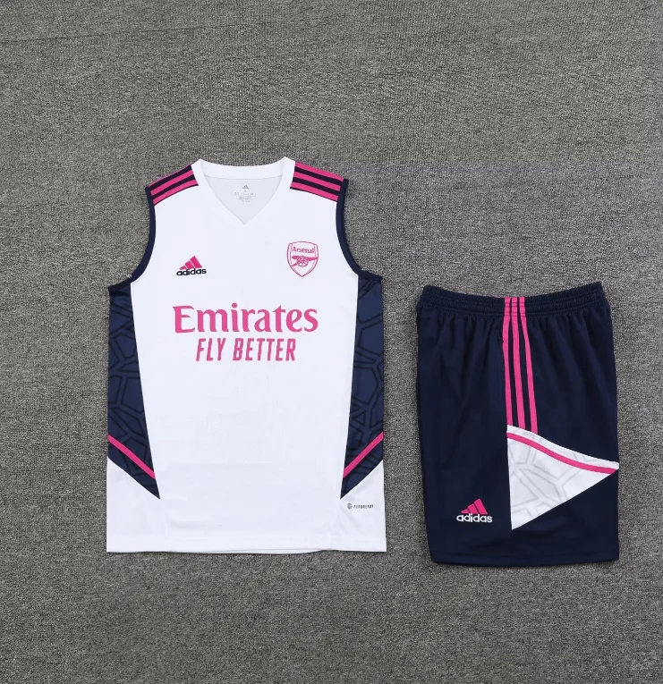 2023/2024 Arsenal pre-match training White Jersey+Shorts