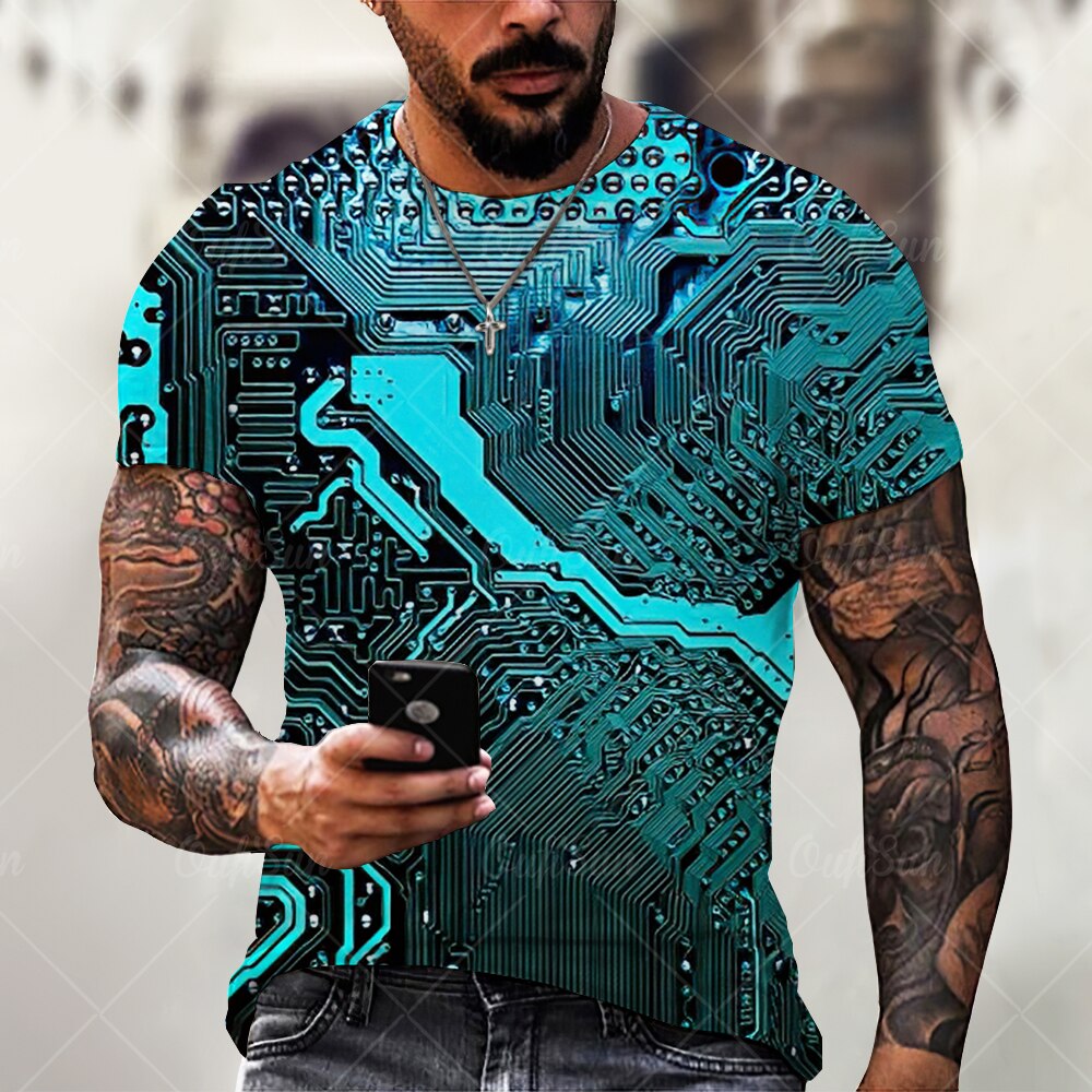 

Electronic Chip - 3D Printed Men T Shirt, Xxxl, 501 Original
