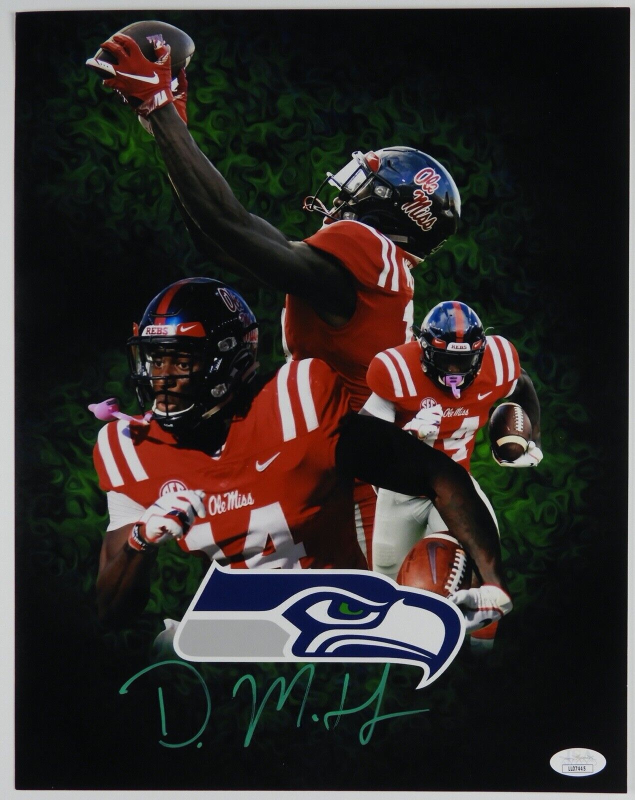 D.K..Metcalf JSA Autograph Signed 11 x 14 Photo Poster painting Seattle Seahawks Football