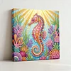 (25x25cm)DIY Seahorse Framed Handmade Pearl Painting Art Craft Kit Living Home Decor