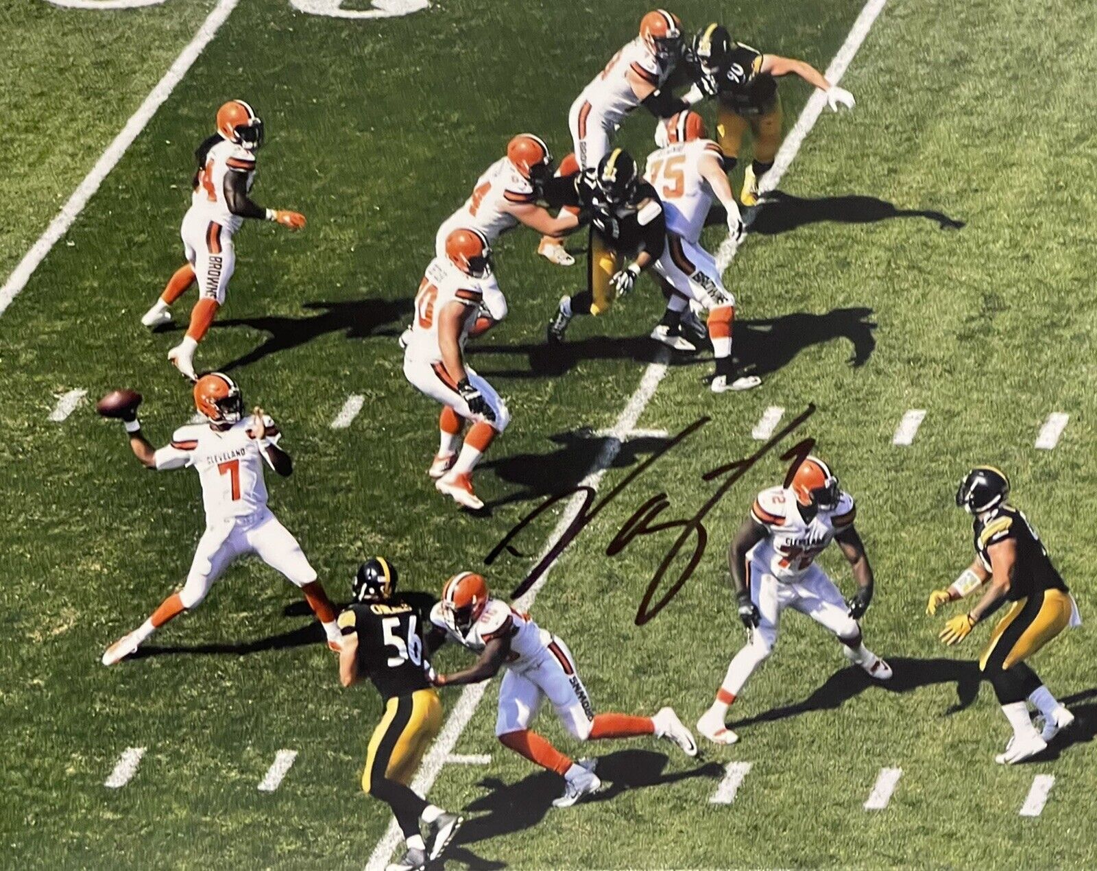 Deshone Kizer Signed Autographed Cleveland Browns 8x10 Photo Poster painting Coa First Game