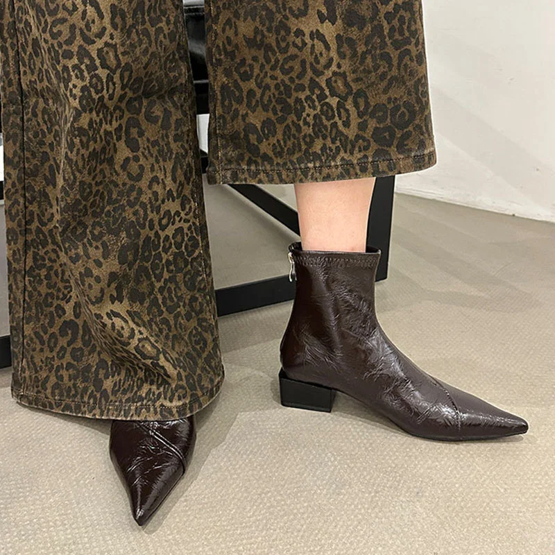 Breakj Breakj Short Boots Women 2025 Autumn And Winter New Boots Thick And Short-Cular Women Boots Small Thin Skin Boots High Heels Martin Boots