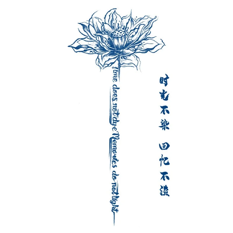 Semi-permanent Waterproof Temporary Tattoo Sexy flowers Body Art Tattoo Sticker Full Fake Tatoo Women Men