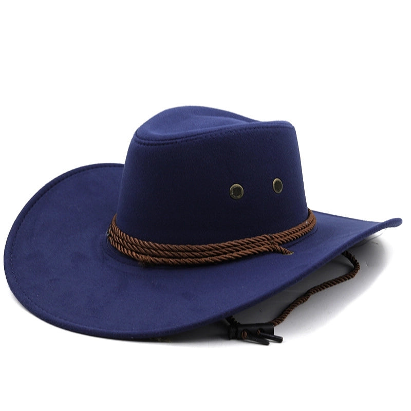 Western Denim Hat Big Brim Suede Outdoor Retro Top Hat British Jazz Hot