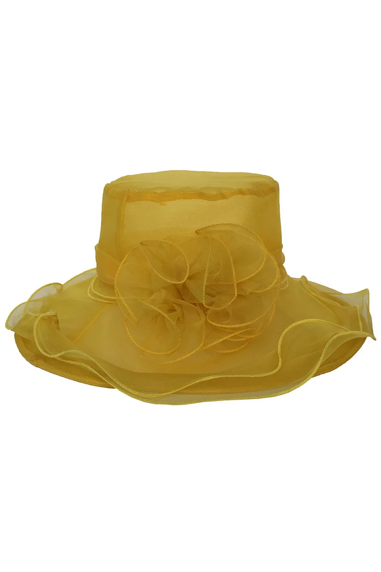 Fashion Flower Organza Round Top Fisherman Hat 2024 - Xpluswear