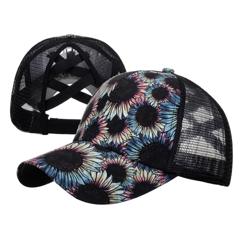 Women’s Fashion Color Block Flower Leopard Baseball Cap