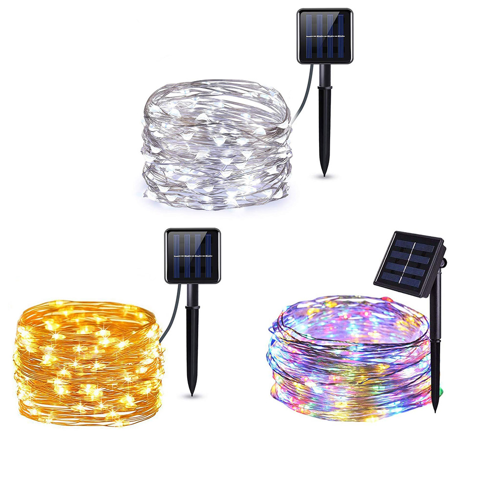 

LED Fairy Solar String Light Waterproof Outdoor Copper Wire Garland Lamp, 100led warm white, 501 Original