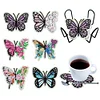 6Pcs/set Diamond Painting Butterfly Coaster Cup Cushion Home Decor