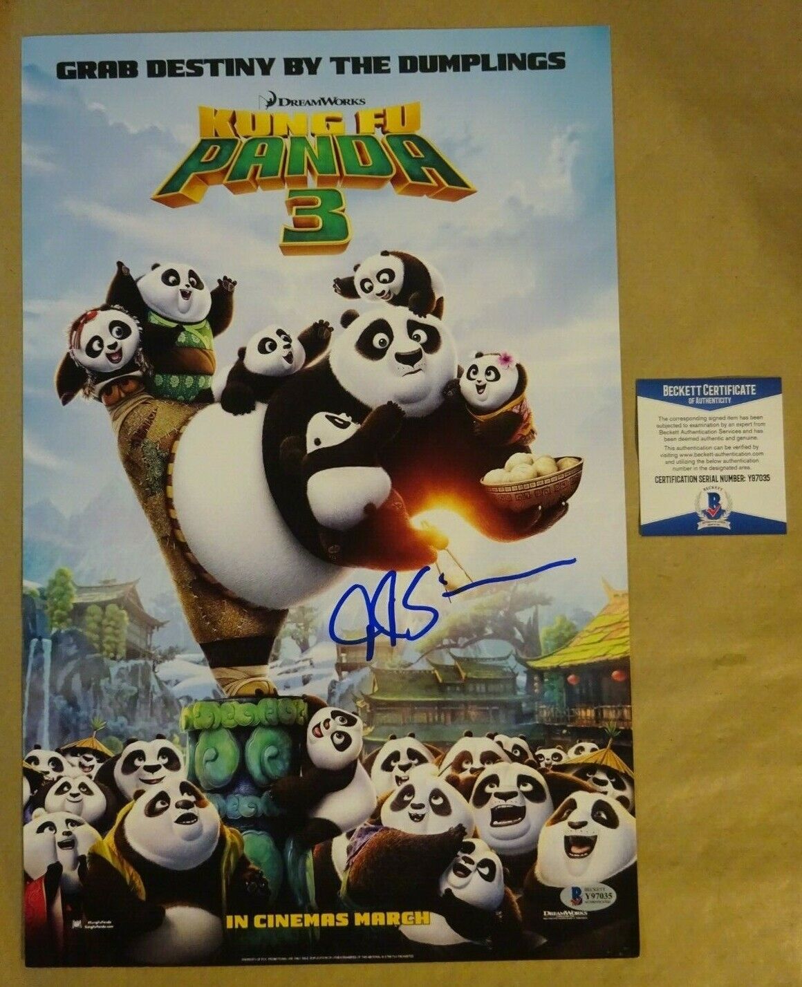 Signed J. K. SIMMONS Autographed KUNG FU PANDA 3 Photo Poster painting 11x17