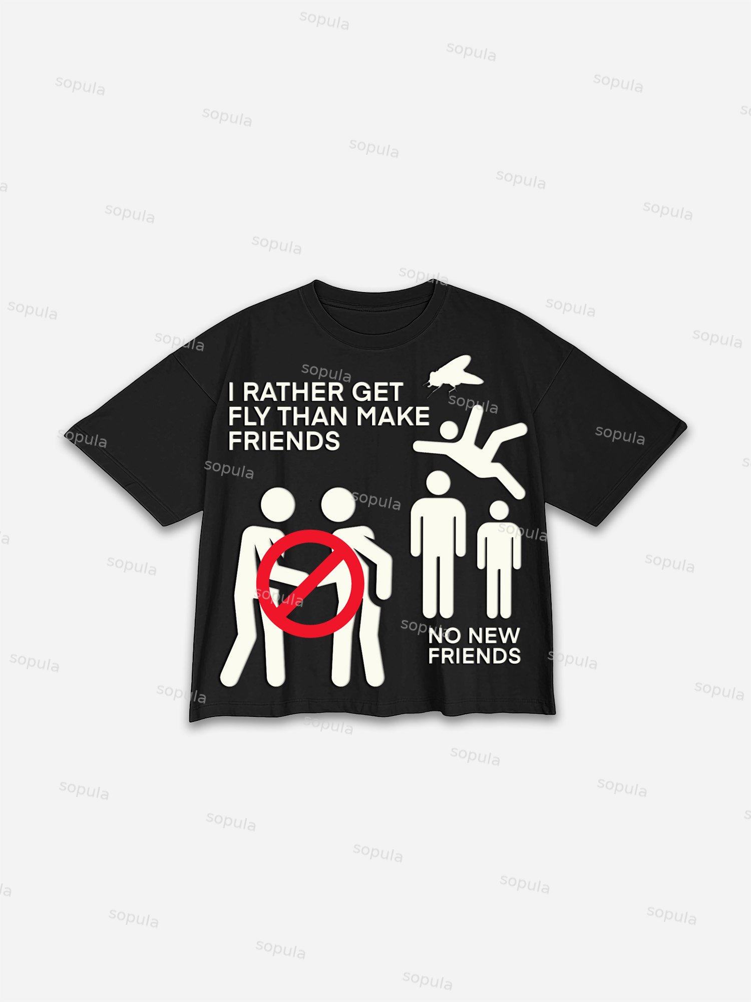 Reject Social Prints Design Graphic Cropped T-shirt - SOPULA