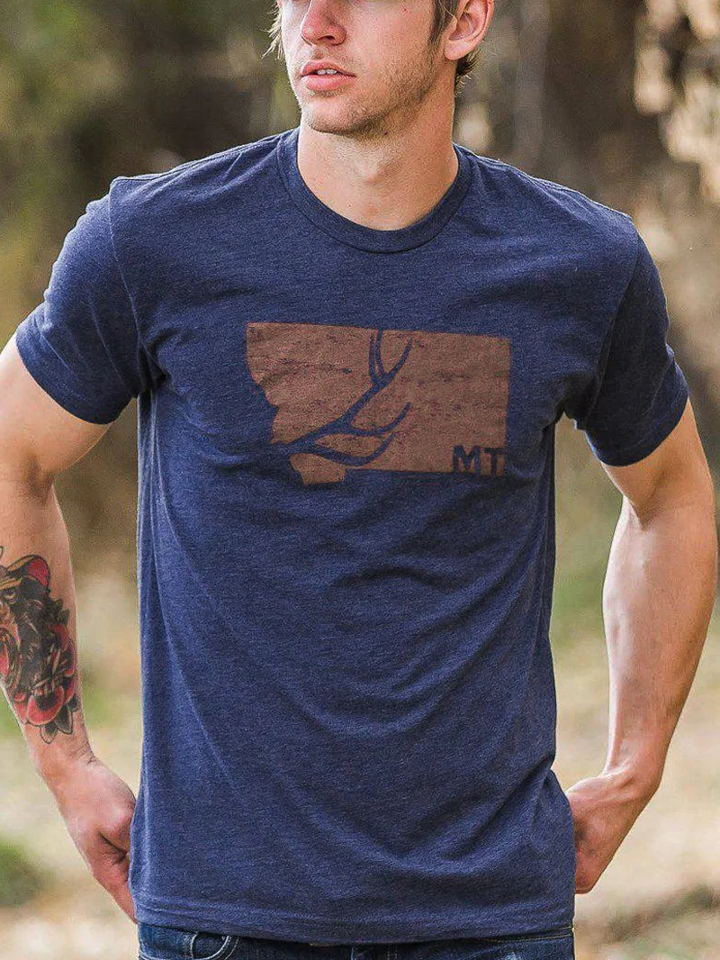 Round Neck Printed Men's T-Shirt in  mildstyles