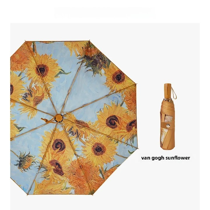 Casualruby©Double-sided Van Gogh Sunflowers Umbrella