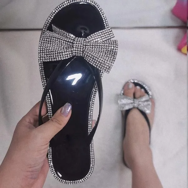 Fashiontransparent Woman Crystal Bling Slippers