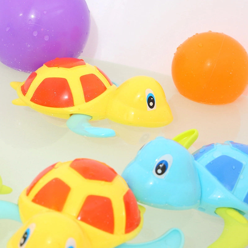 Bath Toy Little Turtle Chain Children’s Water Play Set Cool Swim Bathroom Clockwork Baby Infant Shake Tone Same