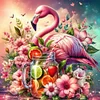 Diamond Painting-DIY Full Round Drill Flower Drink Flamingo