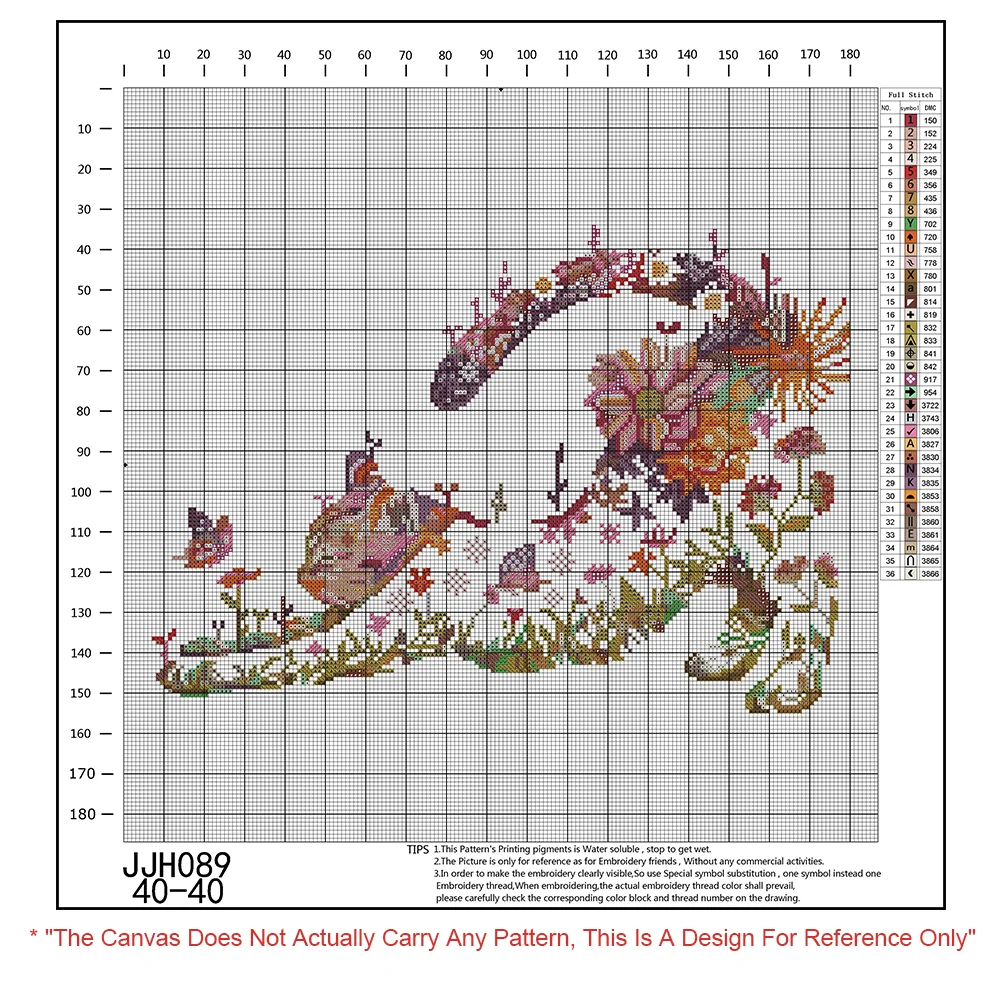 14CT Counted Partial Cross Stitch - Flowers Cat(40*40cm)