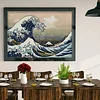 (US Only)Waves Printed Cross Stitch Kit 60x44cm DIY 11CT Thread Art Needlework Home Decor