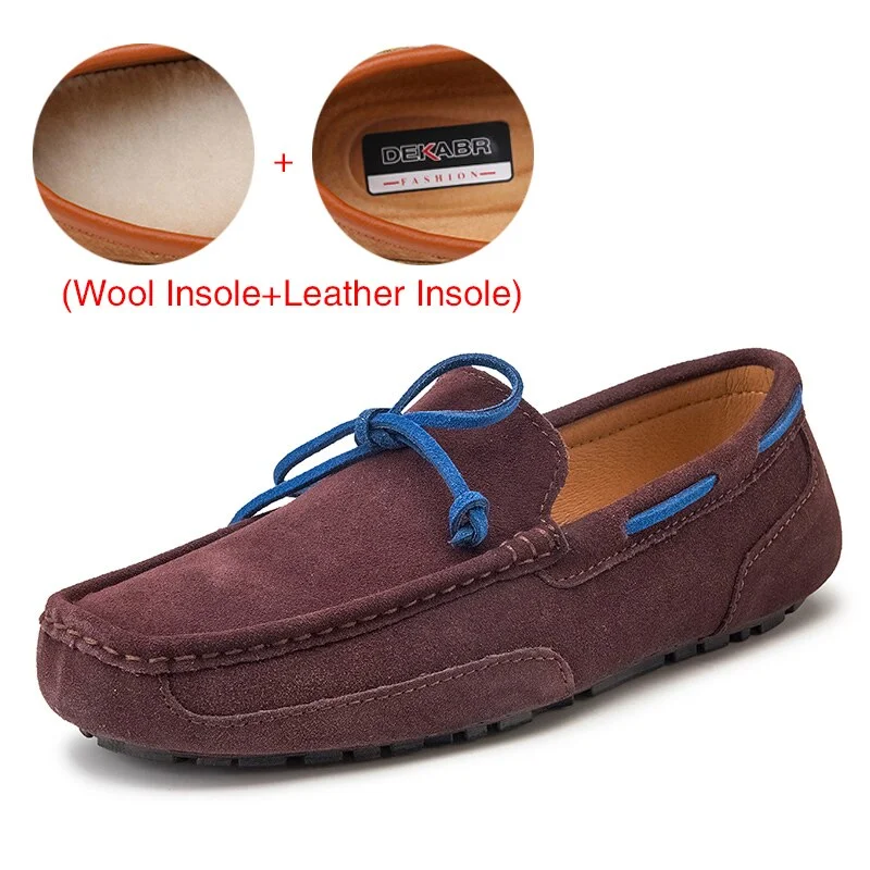 DEKABR Genuine Leather Men Shoes Luxury Brand Casual Slip On Formal Loafers Men Moccasins Male Driving Shoes Warm Loafers