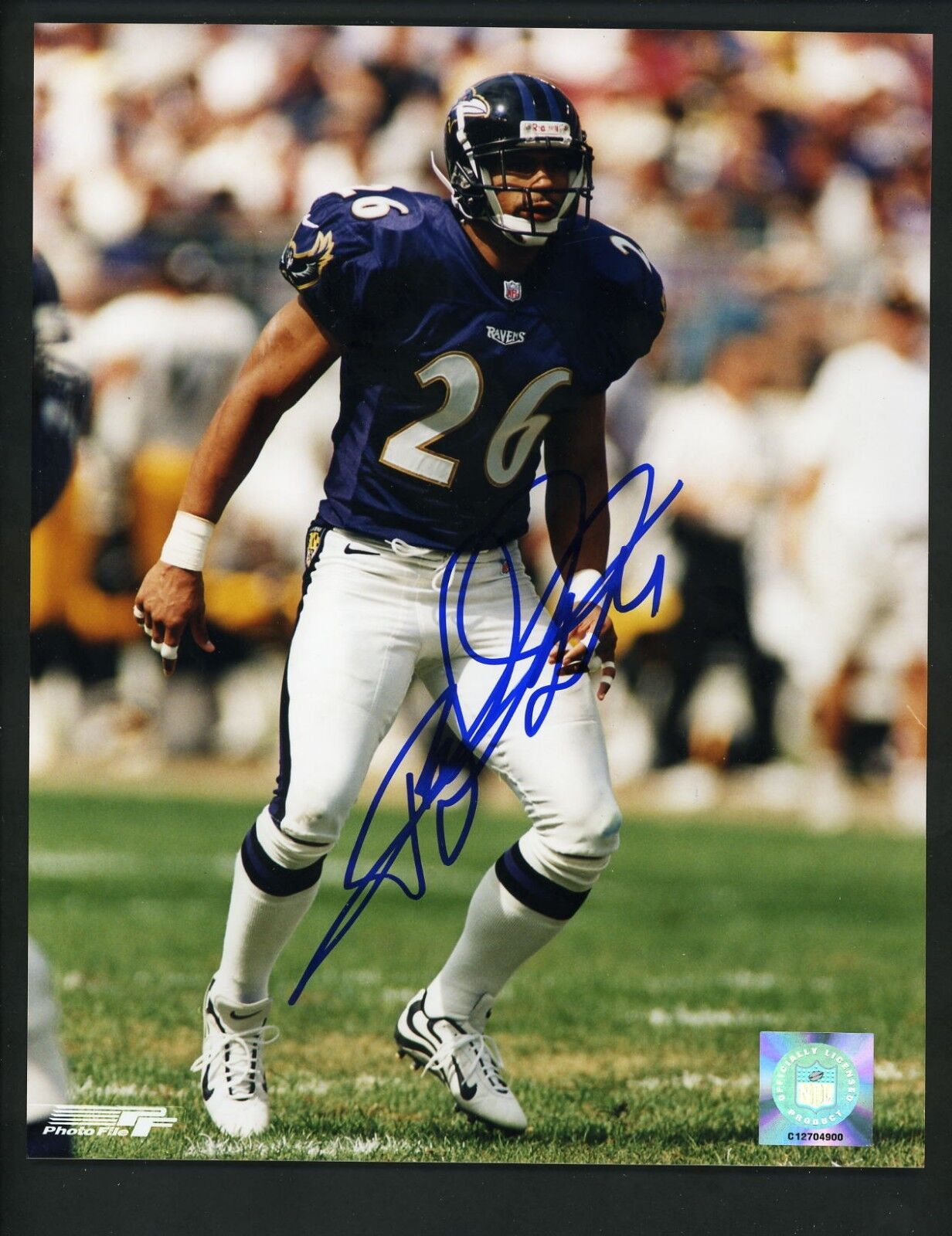 Rod Woodson Signed Autographed 8 x 10 Photo Poster painting Baltimore Ravens purple jersey