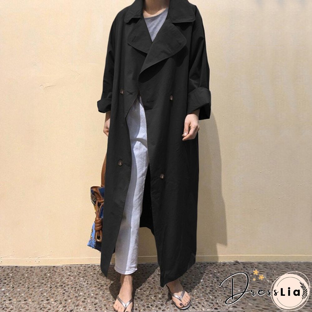 ZANZEA Women Autumn Long Sleeve Casual Elegant Trench Coat Clubbing Windbreaker