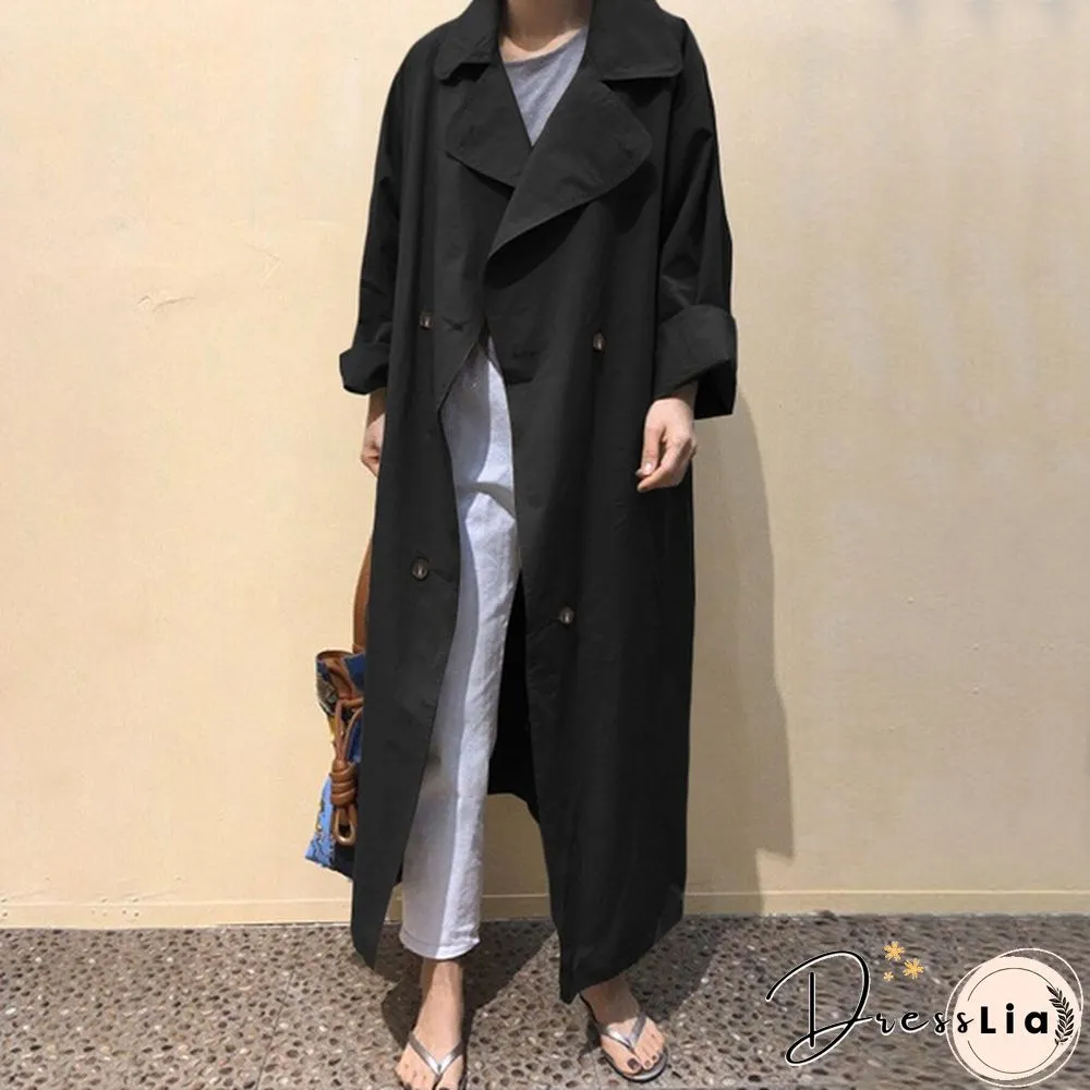 ZANZEA Women Autumn Long Sleeve Casual Elegant Trench Coat Clubbing Windbreaker