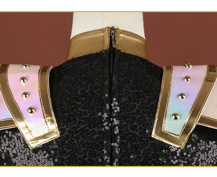 Tegooe Huntrix Zoey Cosplay Costume Wig for Women - Demon Hunter Uniform - BlackWhite Golden - S-3XL