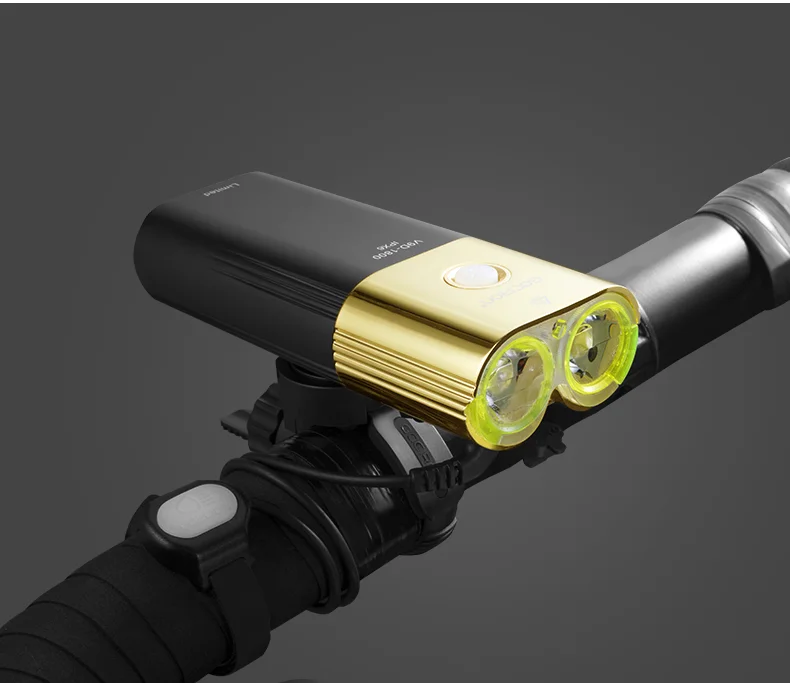 V9D-1800 Gold  Professional Bicycle Headlight &Power Bank