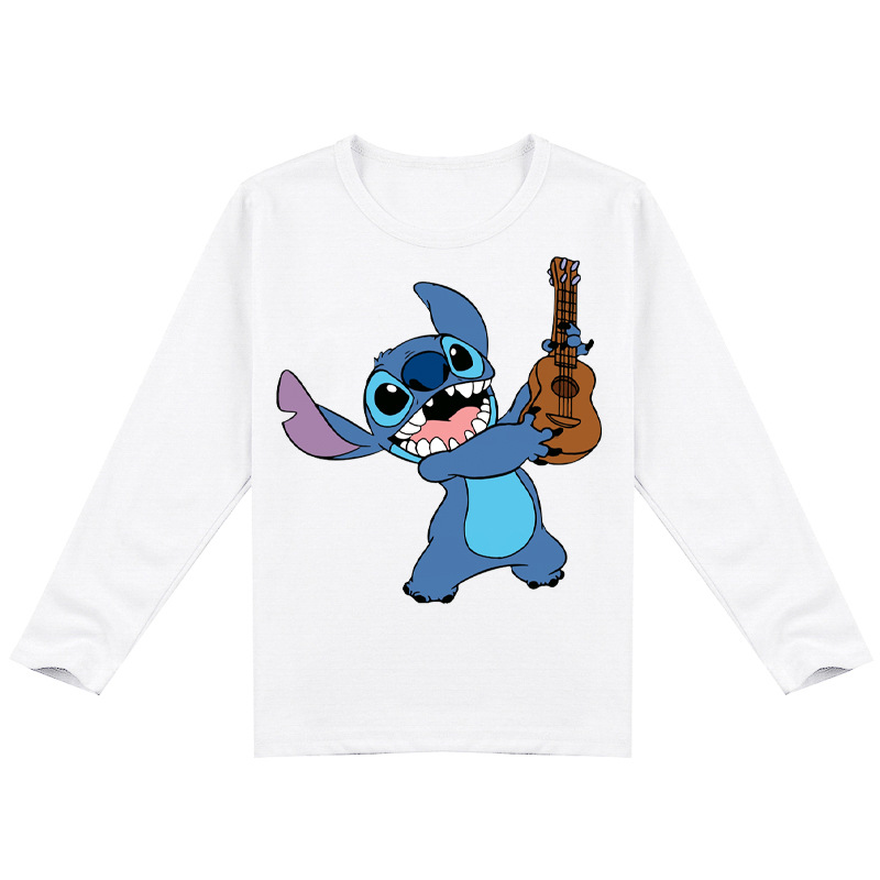 Mayoulove Stitch Long Sleeve T-Shirt - Cute and Comfortable Clothing for Kids 5-14 – Disney's Best Cartoon Character - Cosplay Costume for Boys and Girls - Stitch Lovers' Gift Idea for Christmas or Birthday – Soft and Durable Fabric for Everyday Wear-Mayoulove