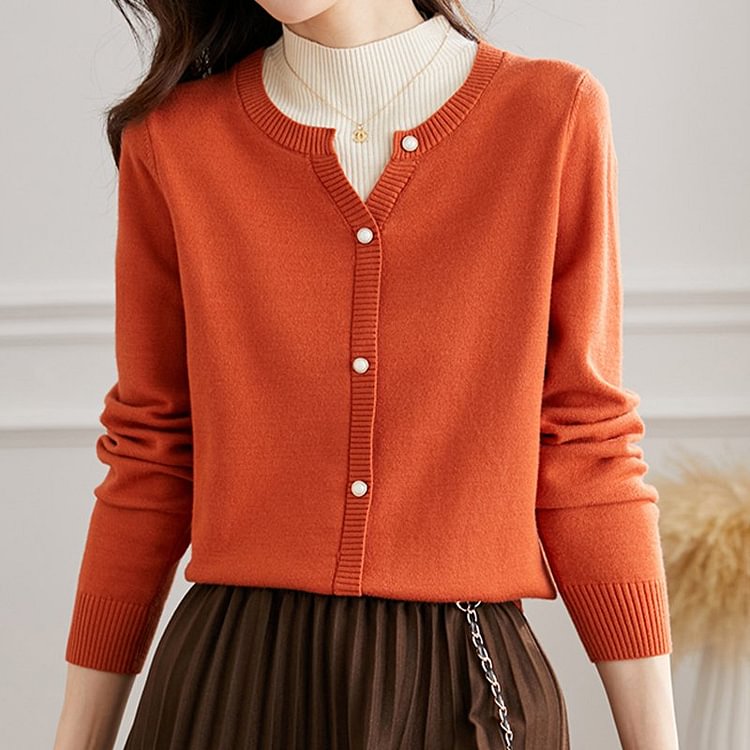 Red Shift Long Sleeve Solid Sweater QueenFunky