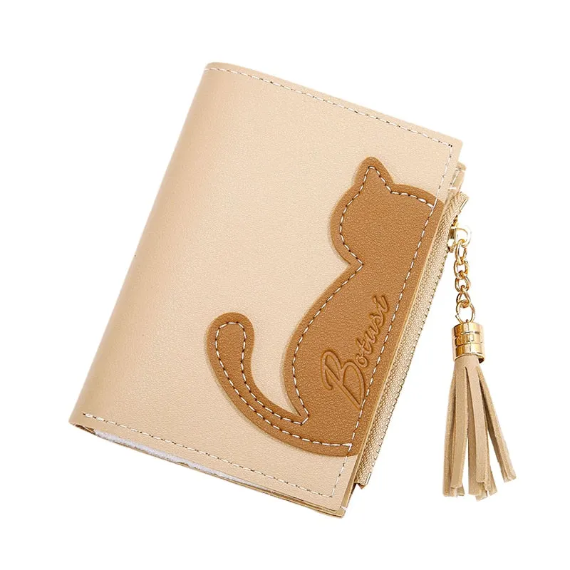 Women Cute Cat Wallet Small Zipper Girl Wallet Brand Designed Pu Leather Women Coin Purse Female Card Holder Wallet Billetera