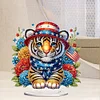 DIY Flag Tiger Special Shape Diamond Painting Desktop Ornaments