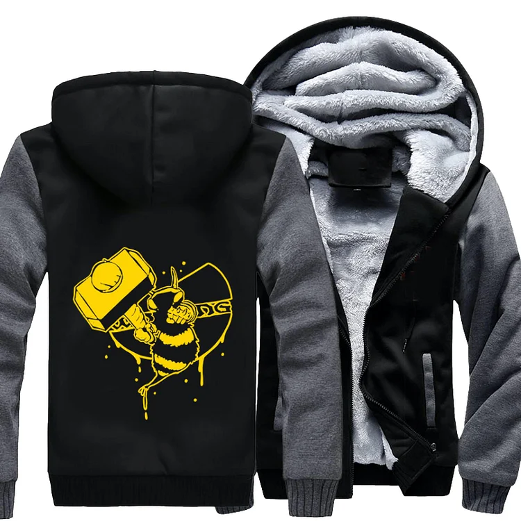 Wu Tang Clan Bees Throws A Punch, Hip hop Fleece Jacket