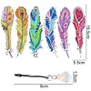 6pcs Diamond Painting Feather Shape Bookmark Student Gifts