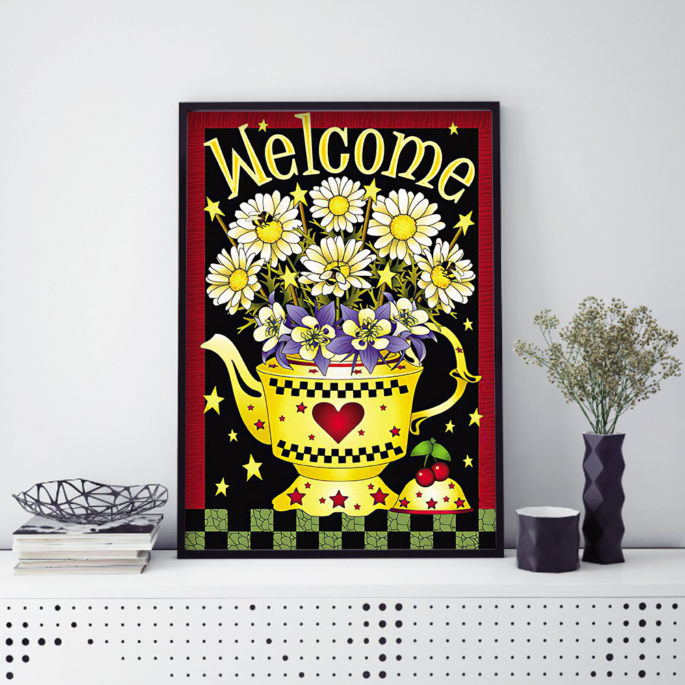 

(Multi-Size) Welcome Word - Round/Square Drill Diamond Painting - 30*40CM, Square diamond 40*50cm, 501 Original