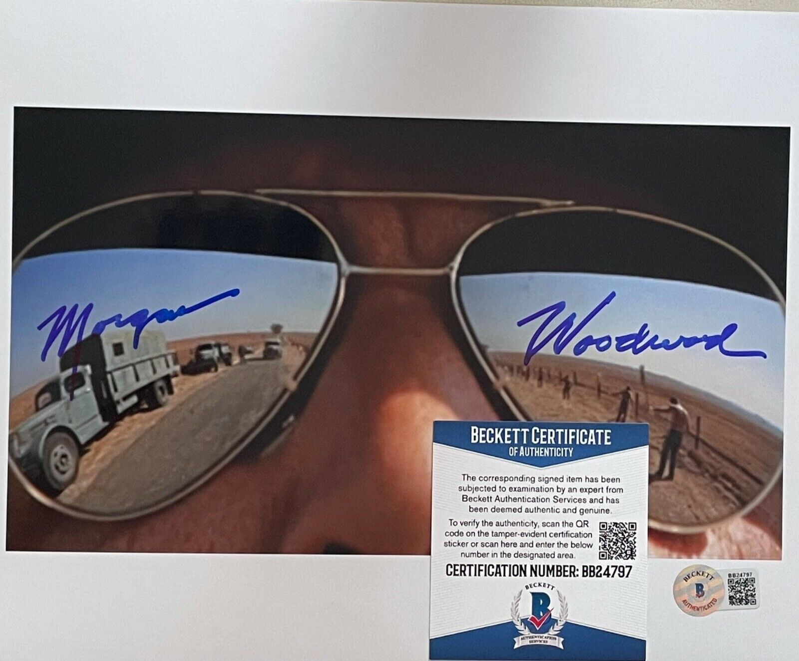 Morgan Woodward Cool Hand Luke 2 Autographed Photo Poster painting COA w/Beckett