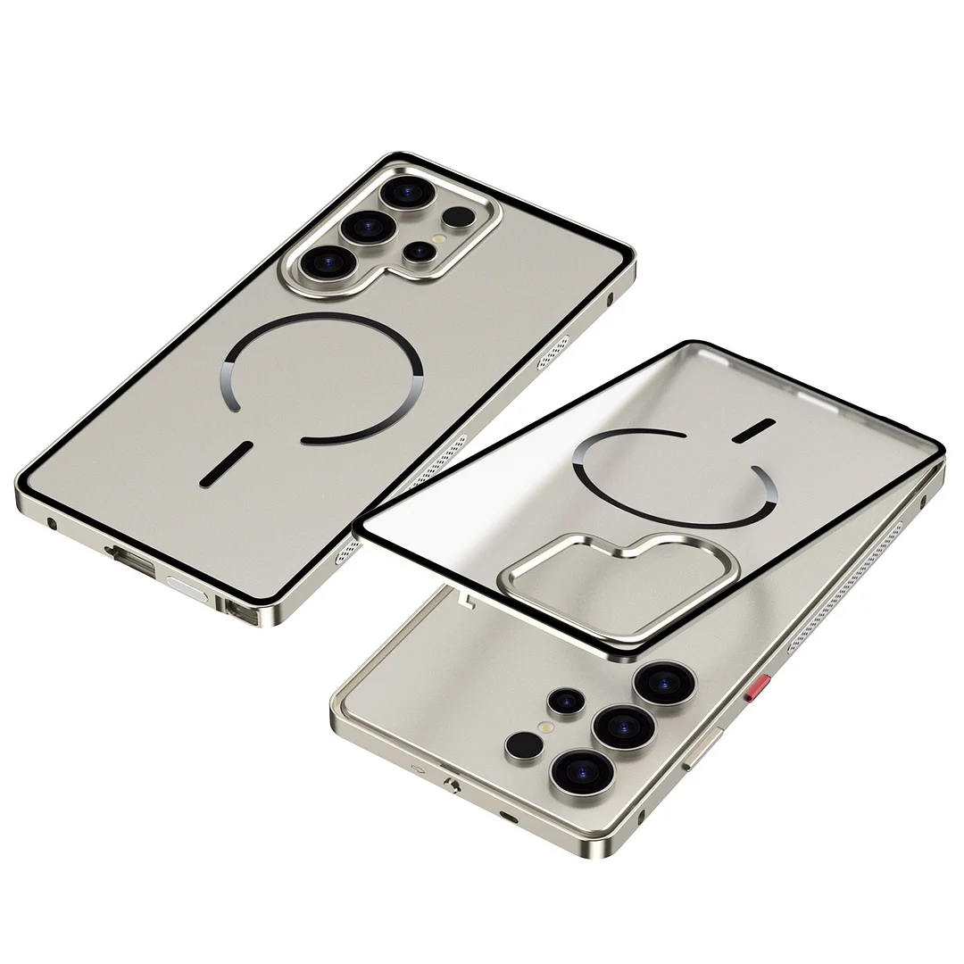 Suitable For Sansumg S25Ultra Metal Frame S25 Mobile Phone Case Samsung S24Plus Frosted Back Plate Magnetic Suction