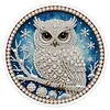 Kit de peinture en perles maison pour hibou avec cadre rond et pompon de 9,25x9,25 pouces kits d&rsquo;art pour peinture en perles pour adultes d&eacute;butants d&eacute;coration murale