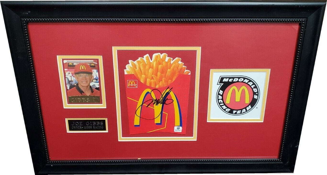 Joe Gibbs Autographed McDonalds French Fries W Photo Poster painting Custom Framed GA GX22732