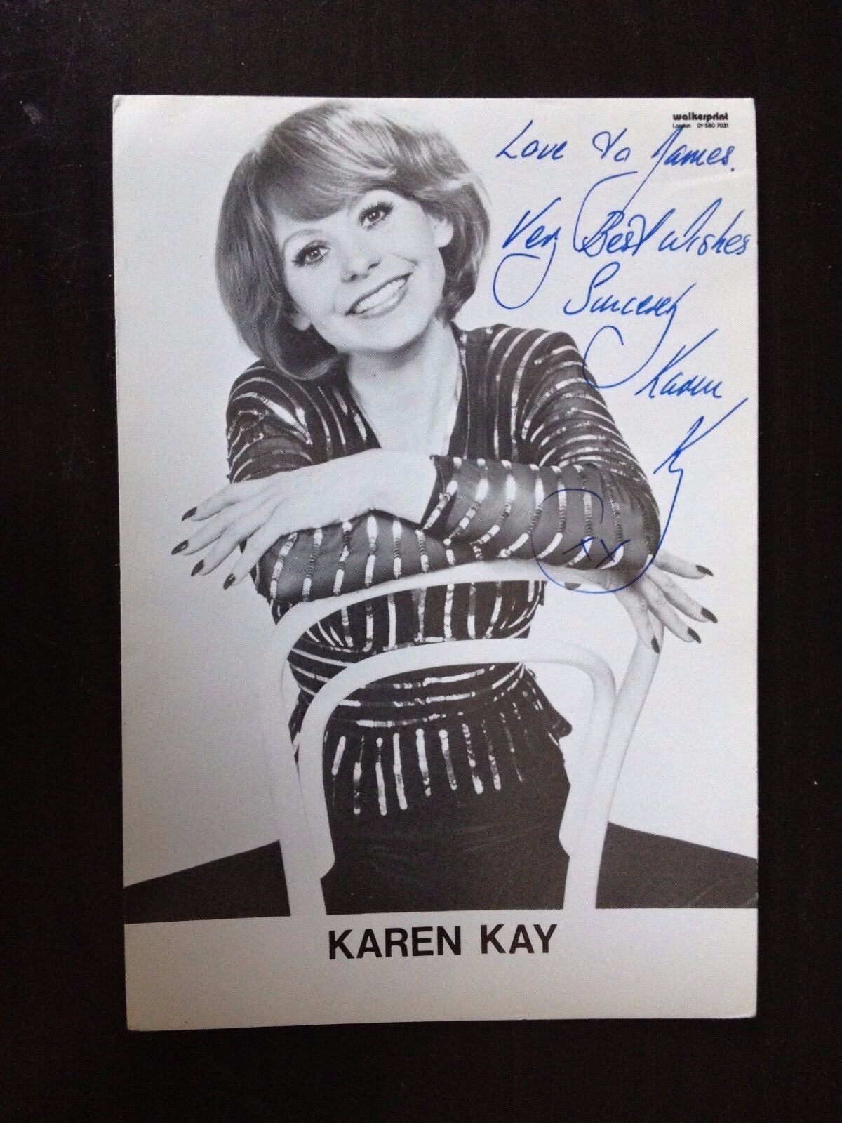 KAREN KAY - SUPERB JAZZ SINGER - STUNNING SIGNED B/W Photo Poster painting