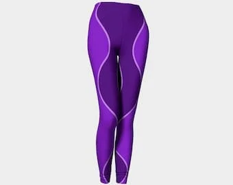 Pornhint Leggings, Yoga Leggings, Fashion Leggings, Workout Leggings, Abstract Design, Athletic,Purple Leggings