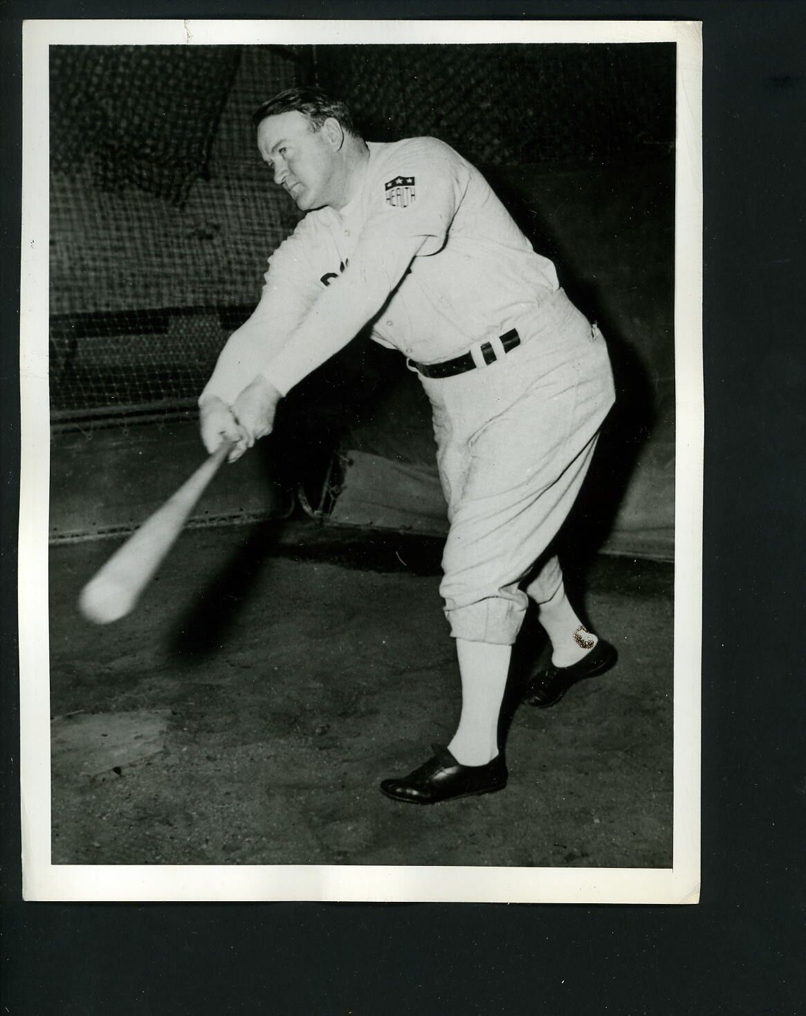 Joe Cronin 1944 Press Wire Photo Poster painting Boston Red Sox at Tufts College Medford