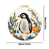 Penguin 11CT DIY Embroidery Needlepoint with Hoop Scissors Threader 29x29cm