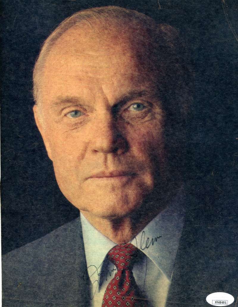 John Glenn JSA Coa Hand Signed 8x11 Photo Poster painting NASA Autograph