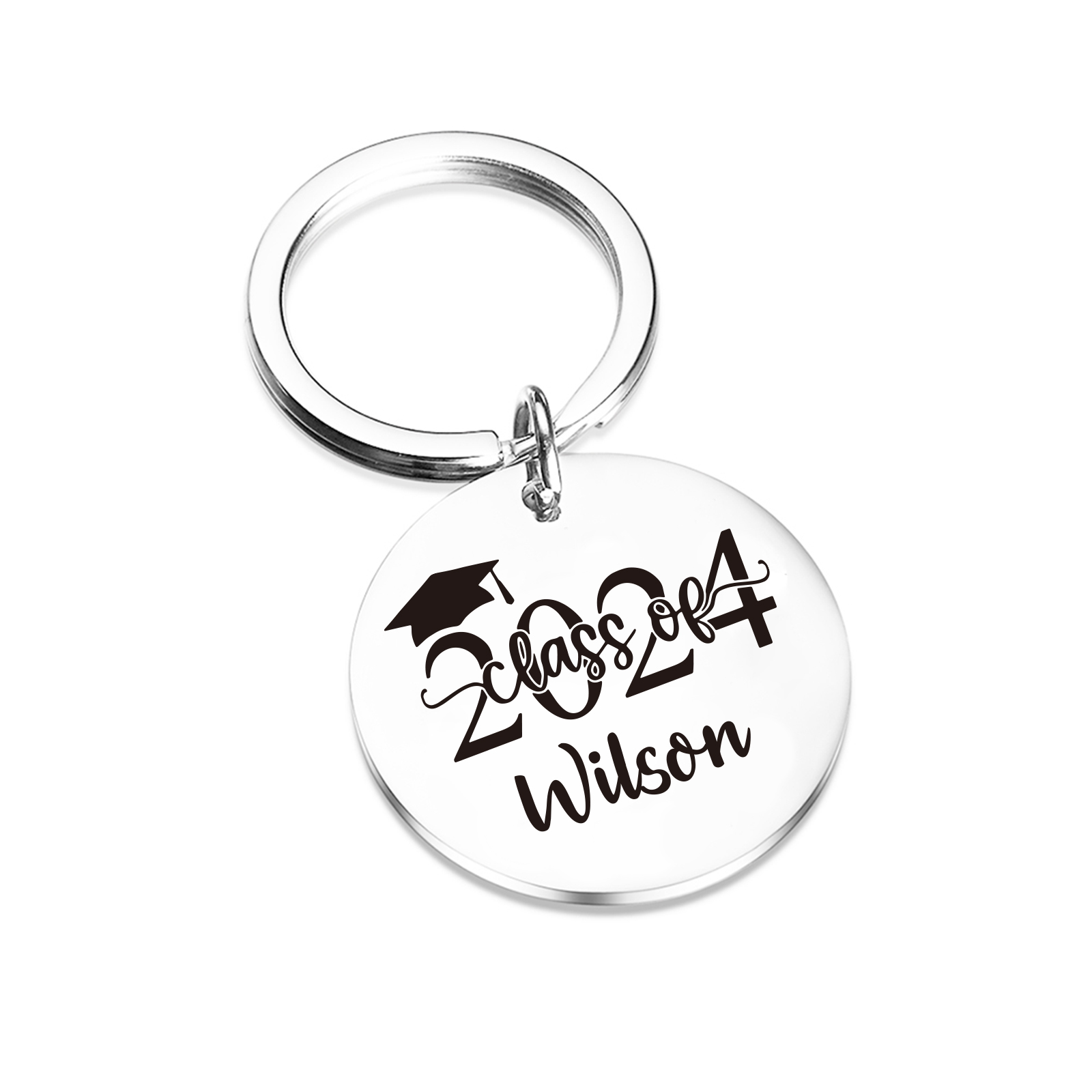 Class of 2024 - Personalised Graduation Circle Keychain Custom Name & Text Keychain Graduation Gift-Jessemade AU