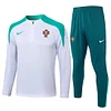 Joyfball 2024/2025 Portugal Half-Pull Training Suit White Football Shirt