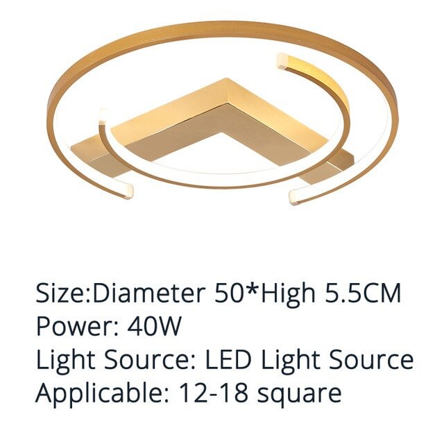 LED Ceiling Lights Gold Body Modern Living Room For Bedroom Support Remote Control Led Lamps