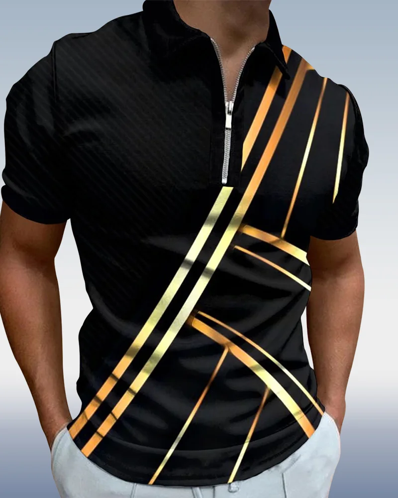 Suitmens Men's Contrasting Color Short Sleeve Polo Shirt 007