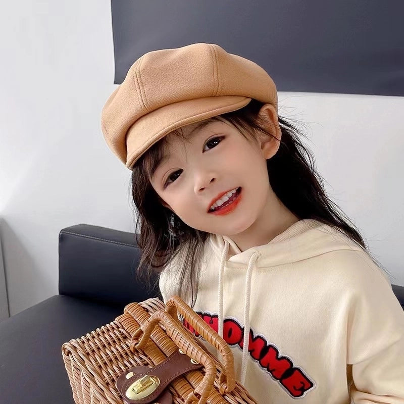 Korean-style Children’s Hat Spring And Autumn Girls’ Beret Octagonal Cap Female Baby Belle Cap Summer Fashion Painting