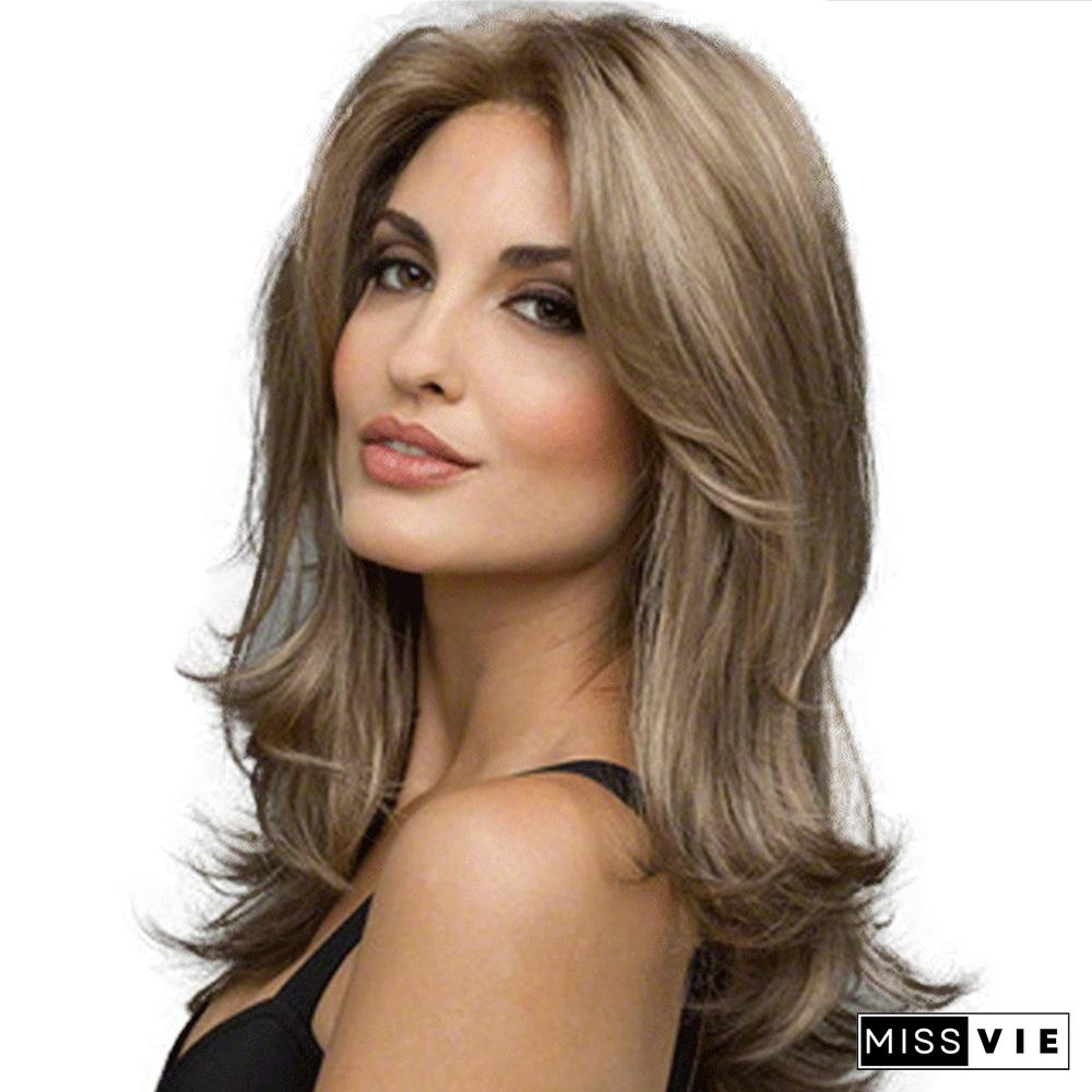 Fashion Lady's Long Curly Hair with Chemical Fiber Headgear