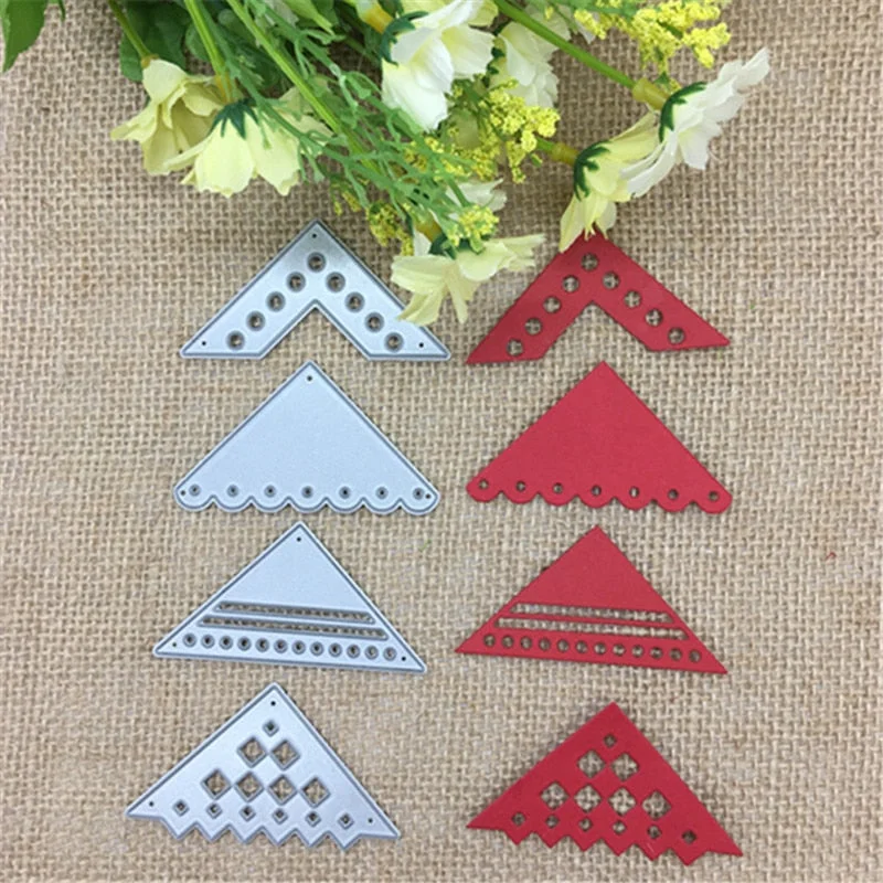 Flower Lace Angle Corner Set Metal Cutting Dies Stencil Scrapbooking Photo Album Card Paper Embossing Craft DIY